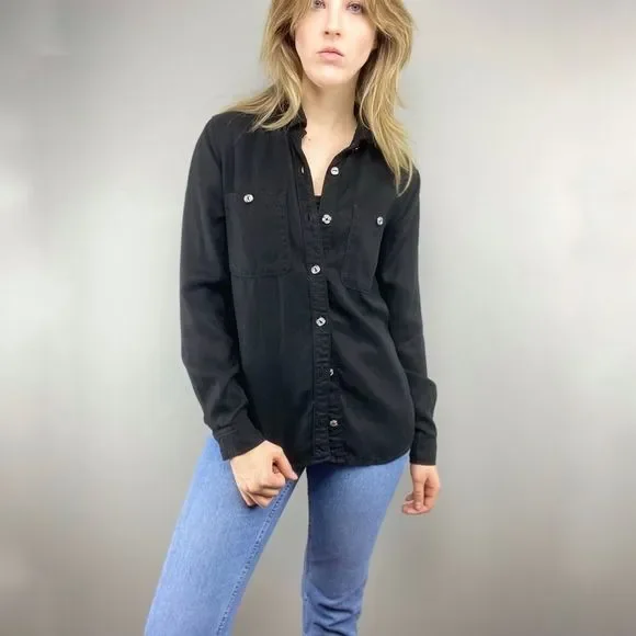 7 for All Mankind black button down top - Picture 2 of 6